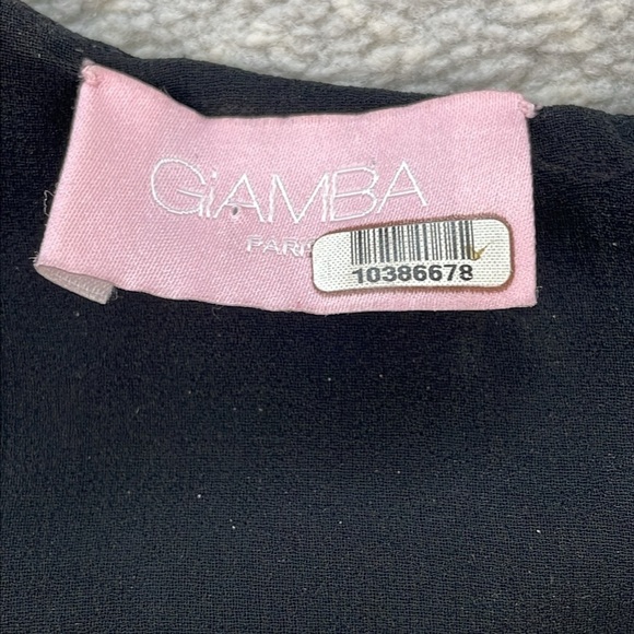 Giamba Floral Studded Grommet Mini Dress Short Sleeve Curves Hem Black Purple L - Picture 11 of 14